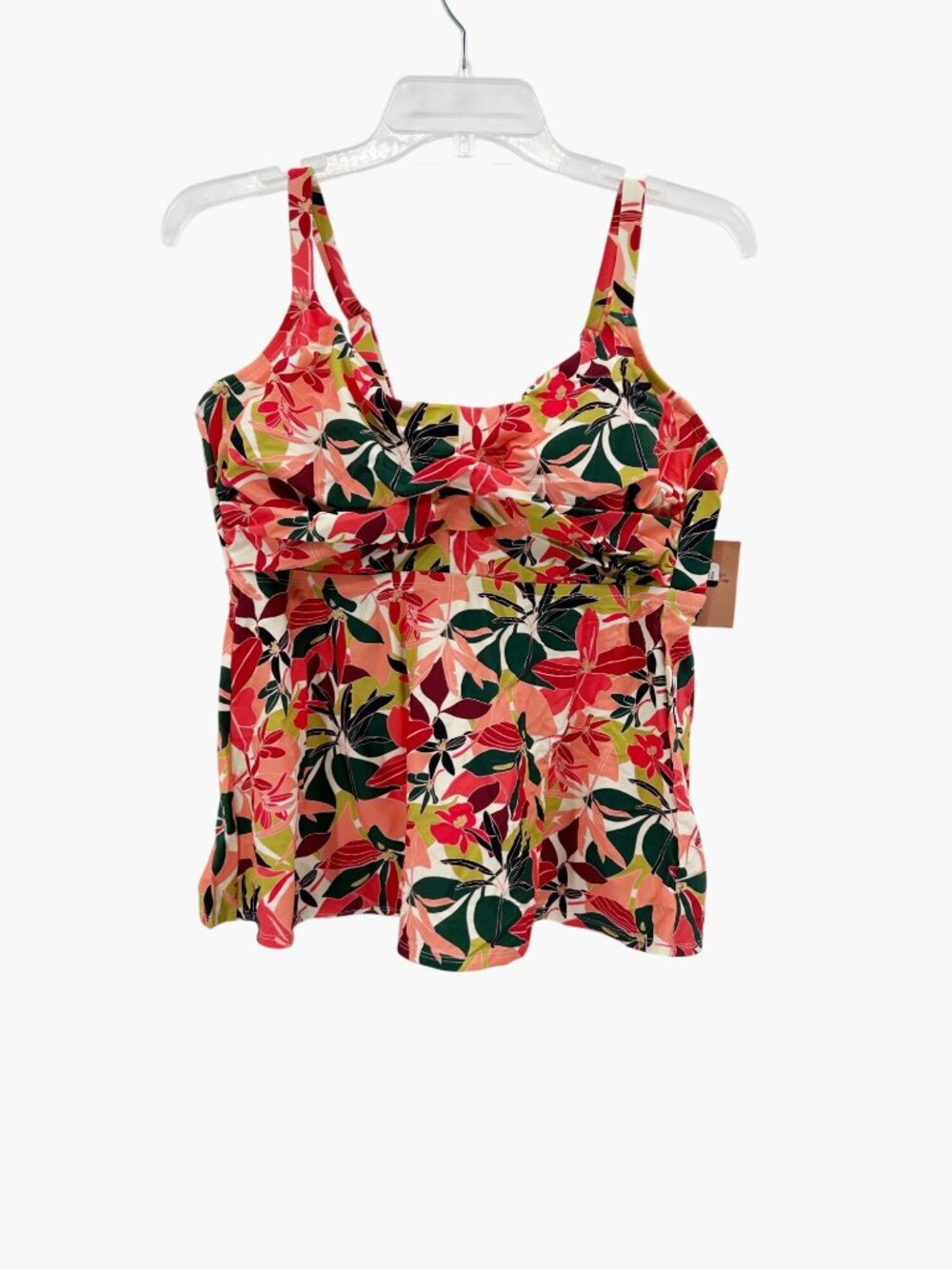 NEW Shade & Shore Floral Shirred Twist Tankini Top - Size 17